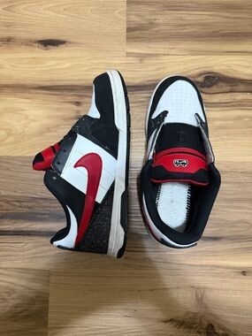 Nike Men’s Black White and Red Skate Sneakers